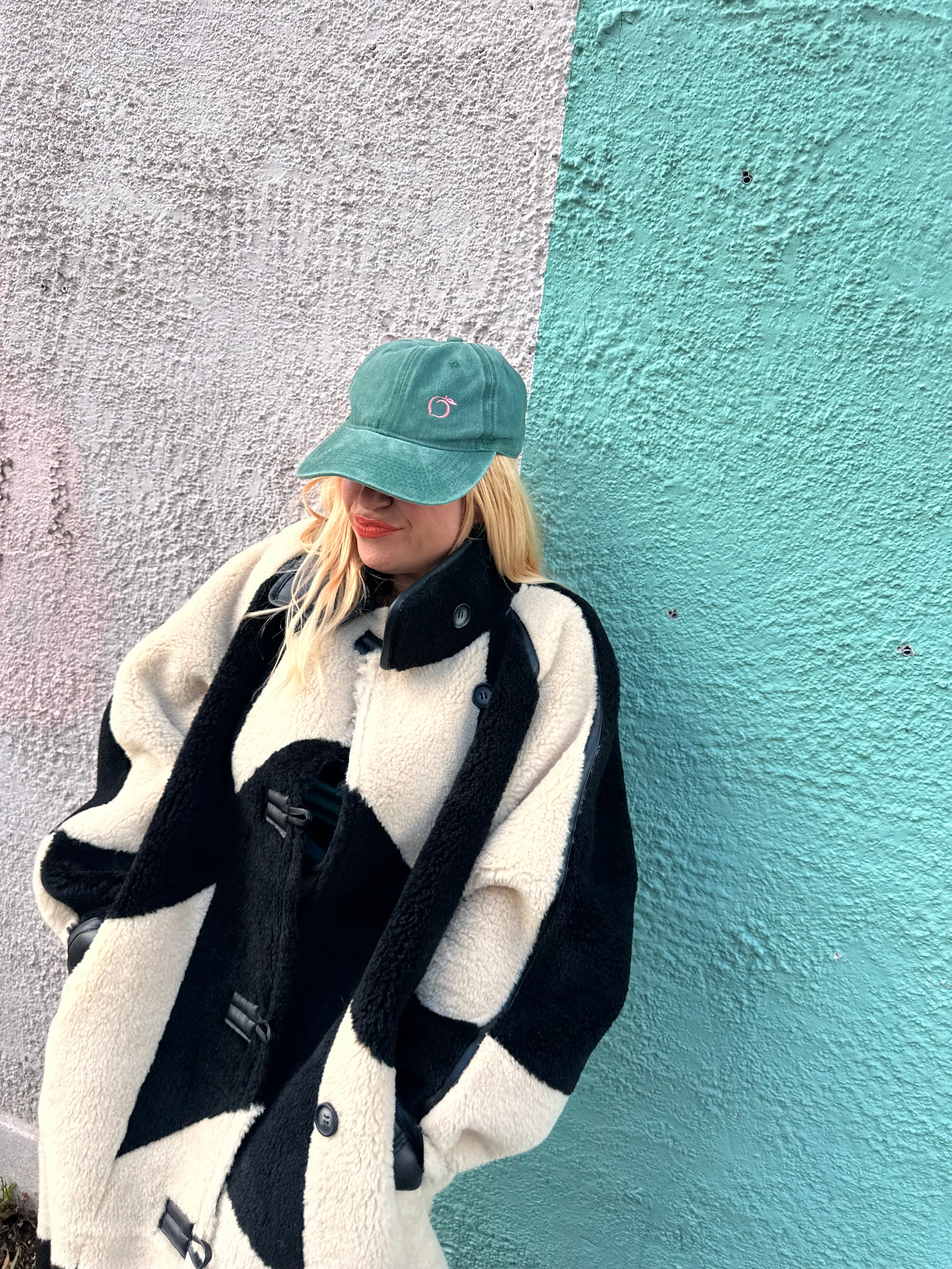 Silky lined baseball cap emerald green