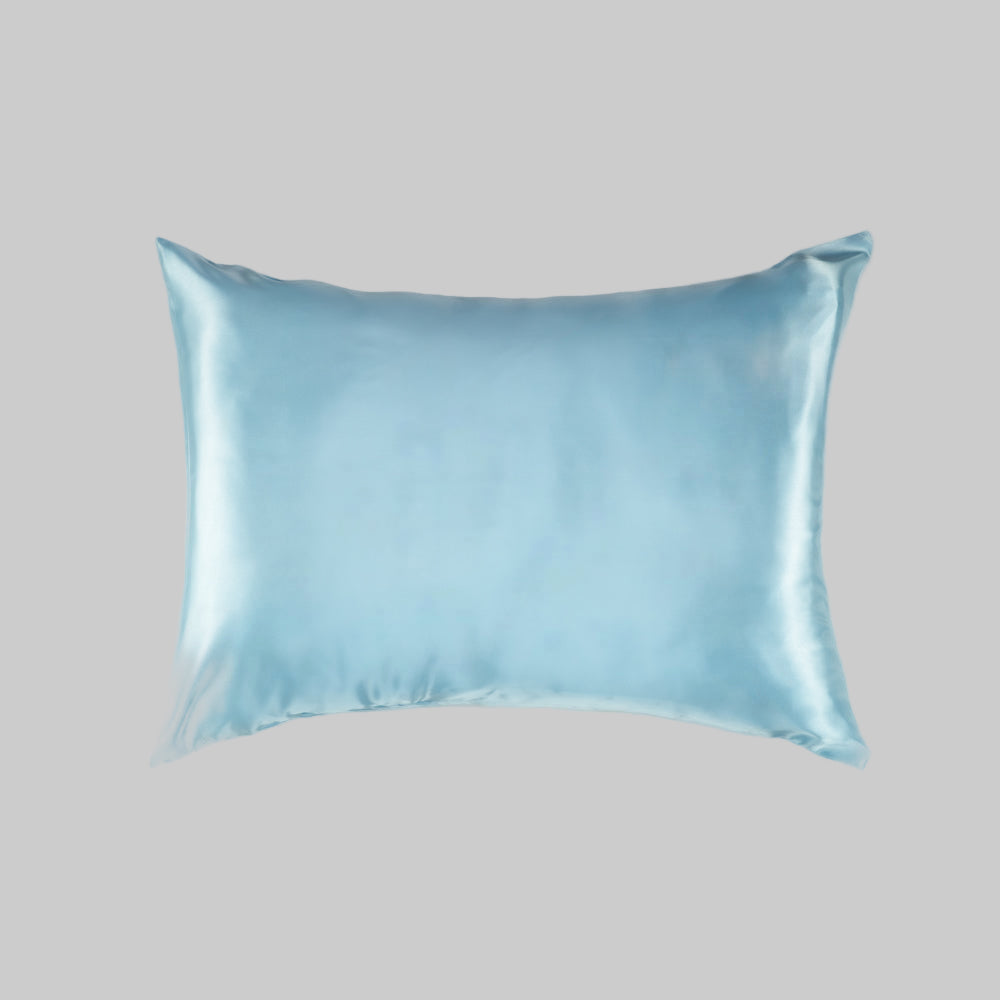 silky pillowcase in baby pastel blue