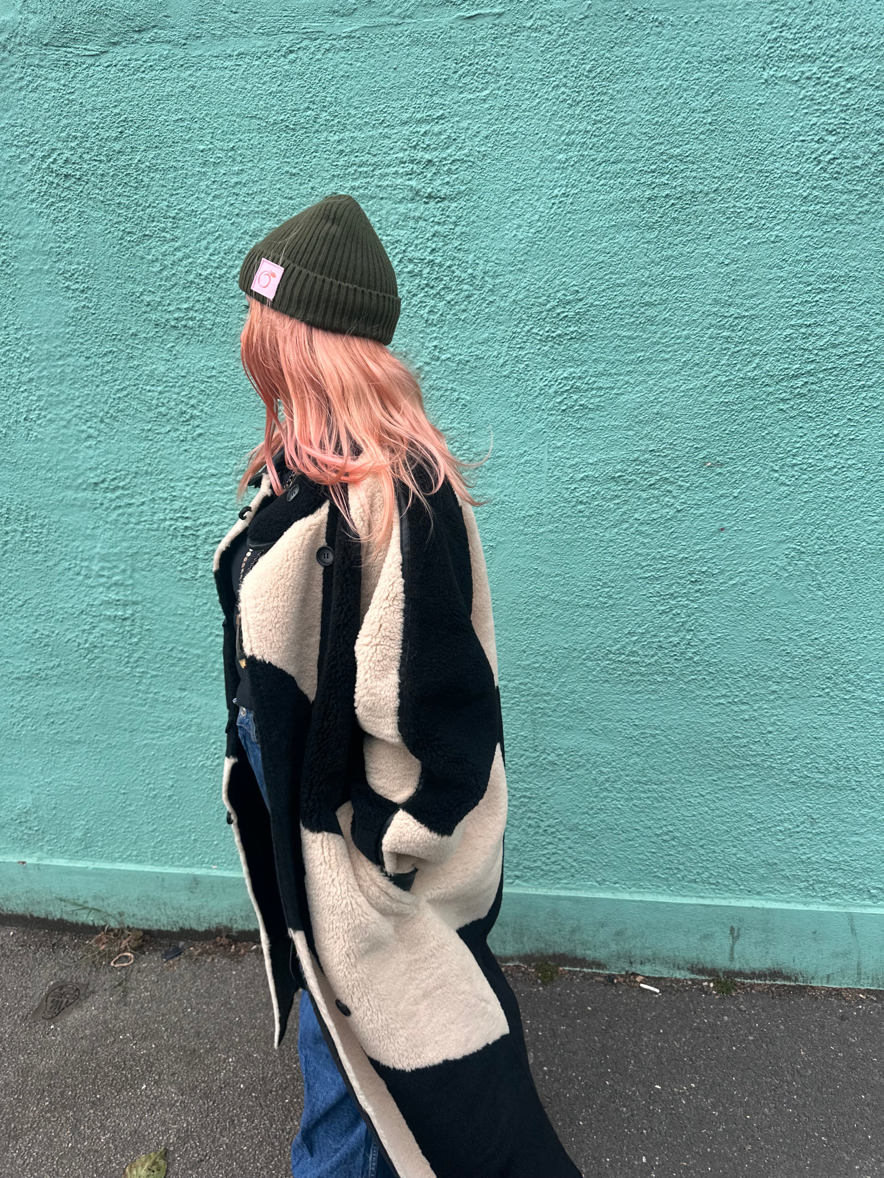 Silky lined beanie in deep green