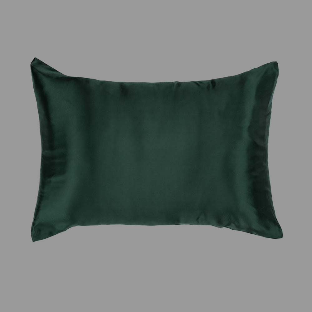 silky pillowcase in bottle green