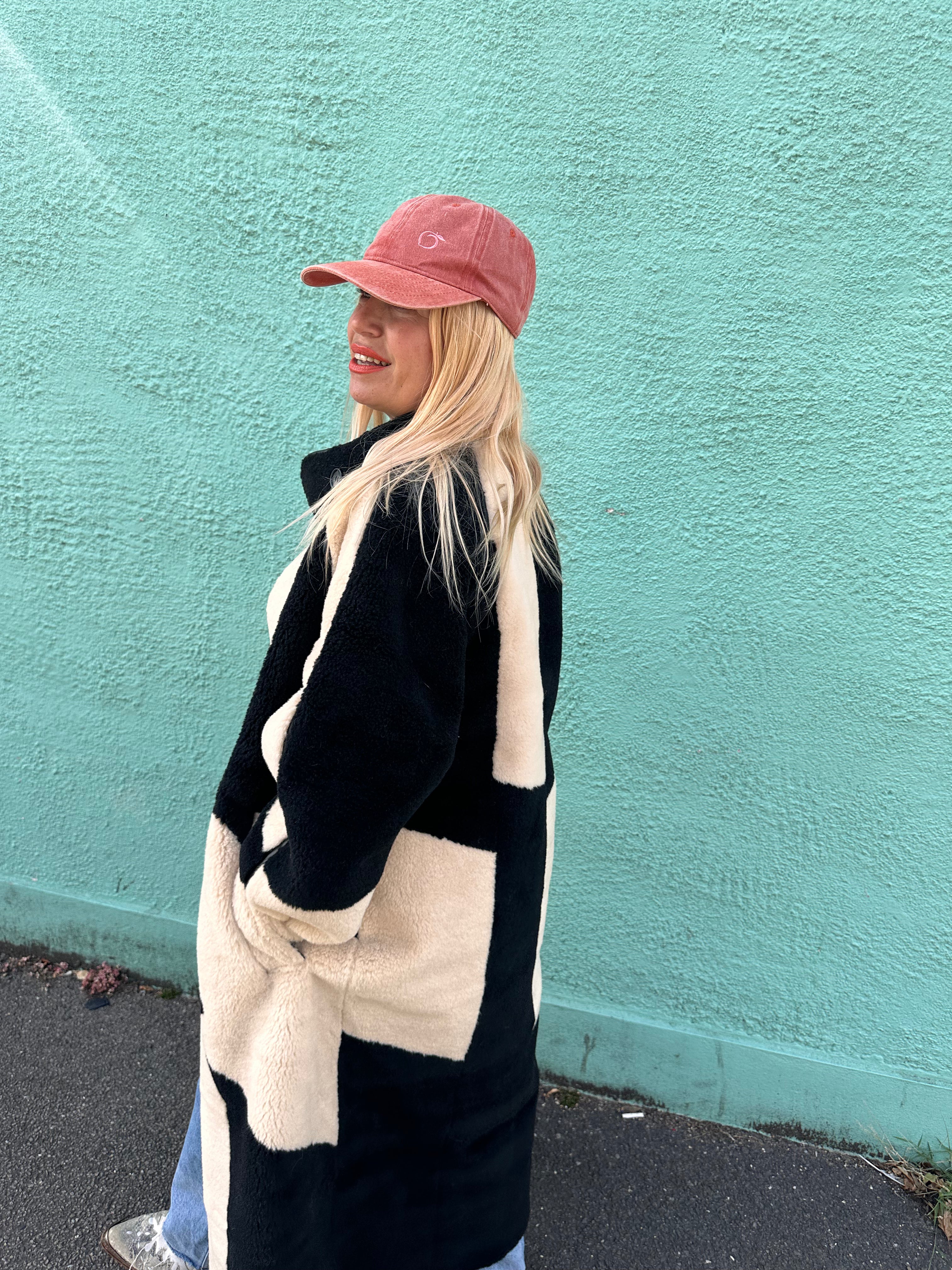 Silky Lined Baseball Cap in peach