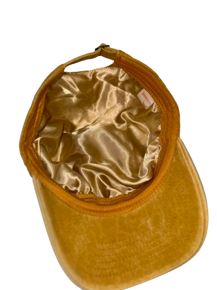 Silky Lined Baseball Cap in mustard