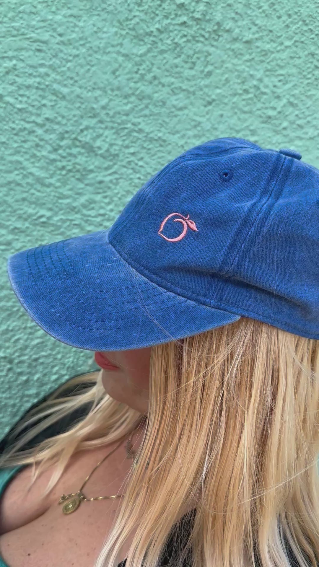 Silky lined baseball cap in midnight blue
