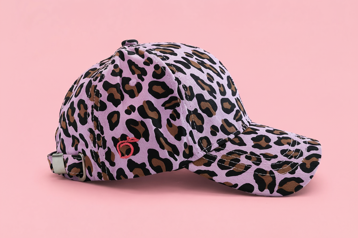 Proud peach silky lined cap in lilac