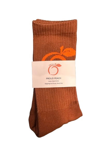 PROUD PEACH COTTON BLEND SOCKS IN BROWN
