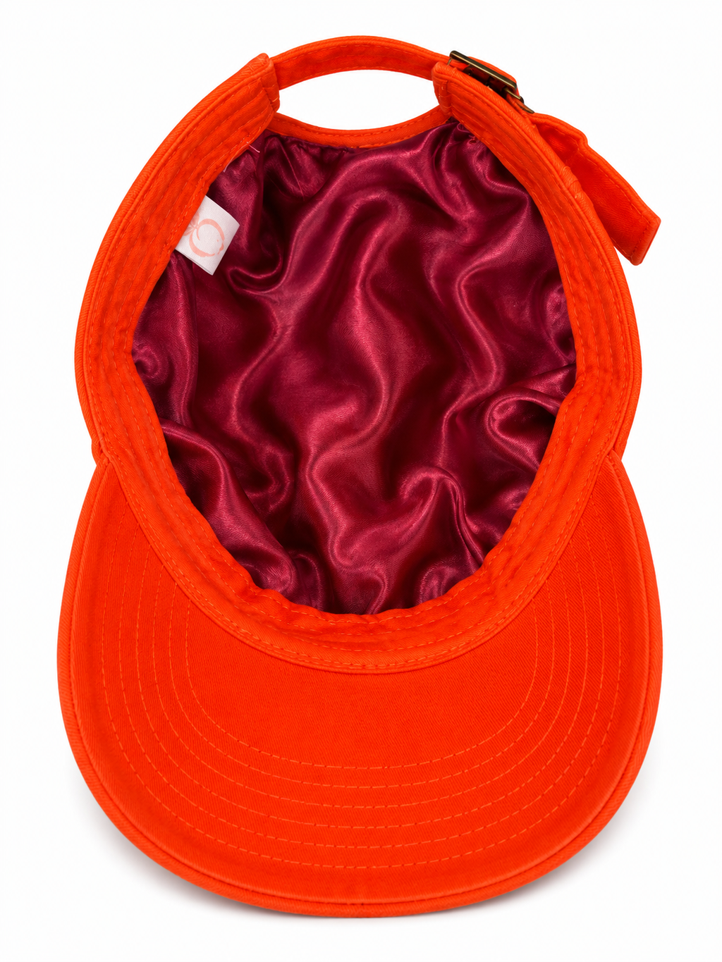 The proud peach silky lined PEACHY cap in neon orange