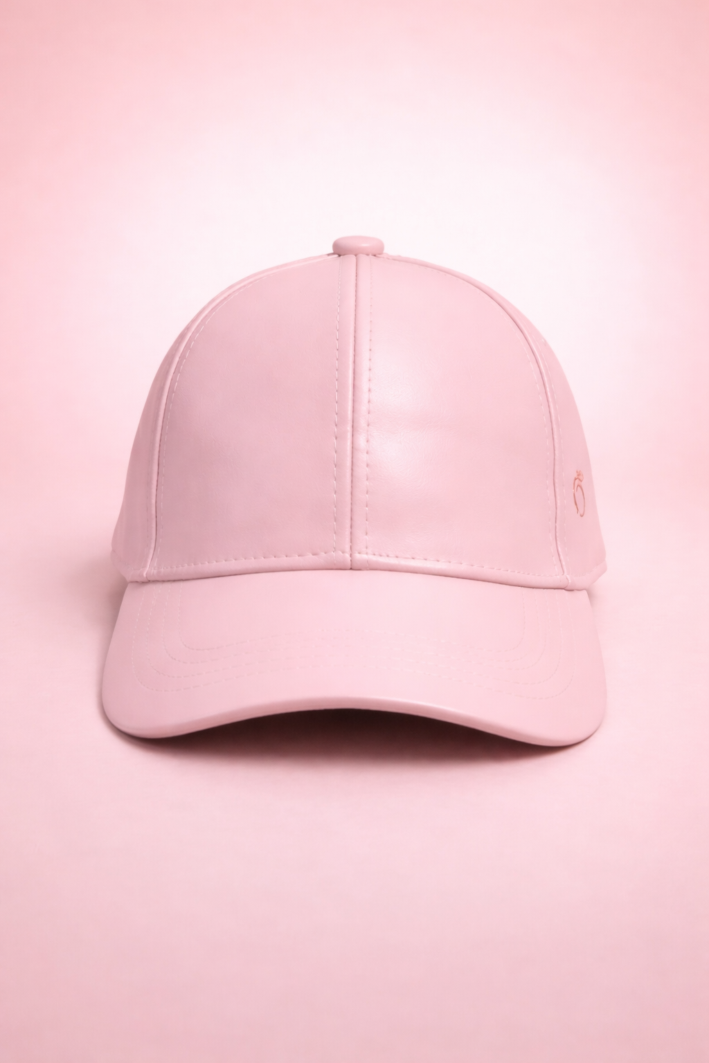 Peachy Silky-Lined Vegan Leather Cap