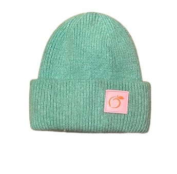 Angora mix beanie in pastel mint green