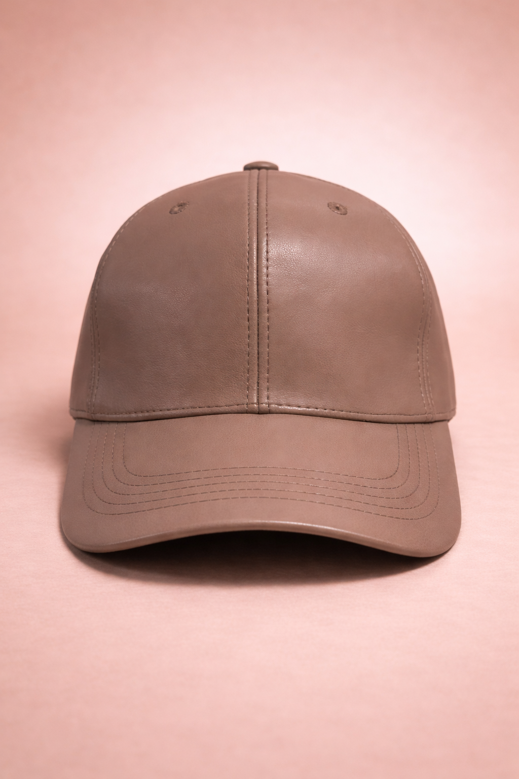 Peachy Silky-Lined Vegan Leather Cap