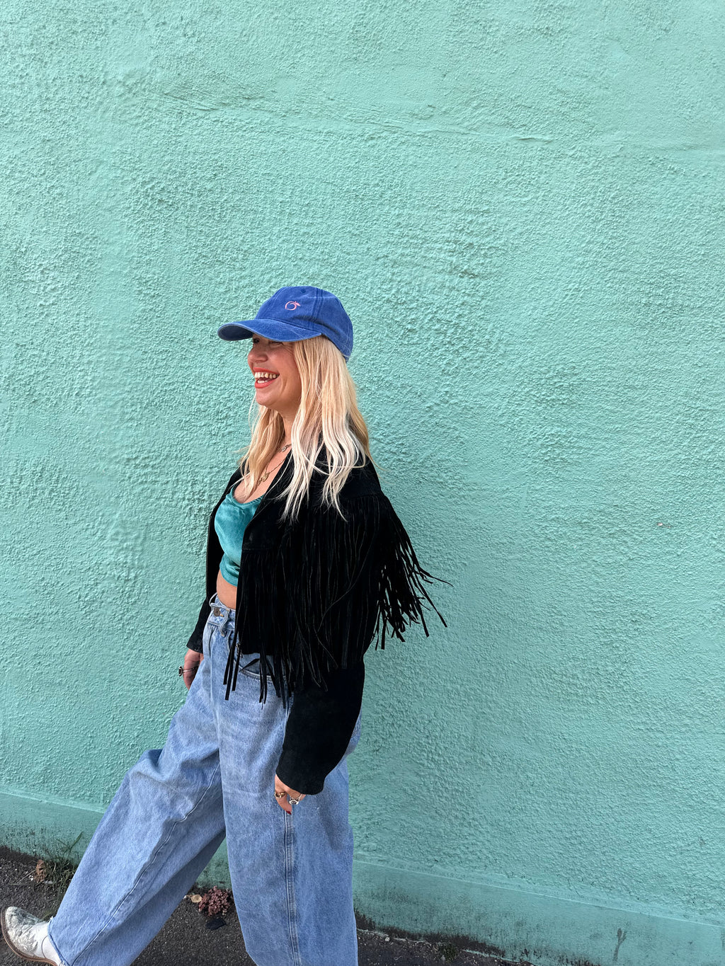 The proud peach relaxed effortlessly cool cap in ocean blue