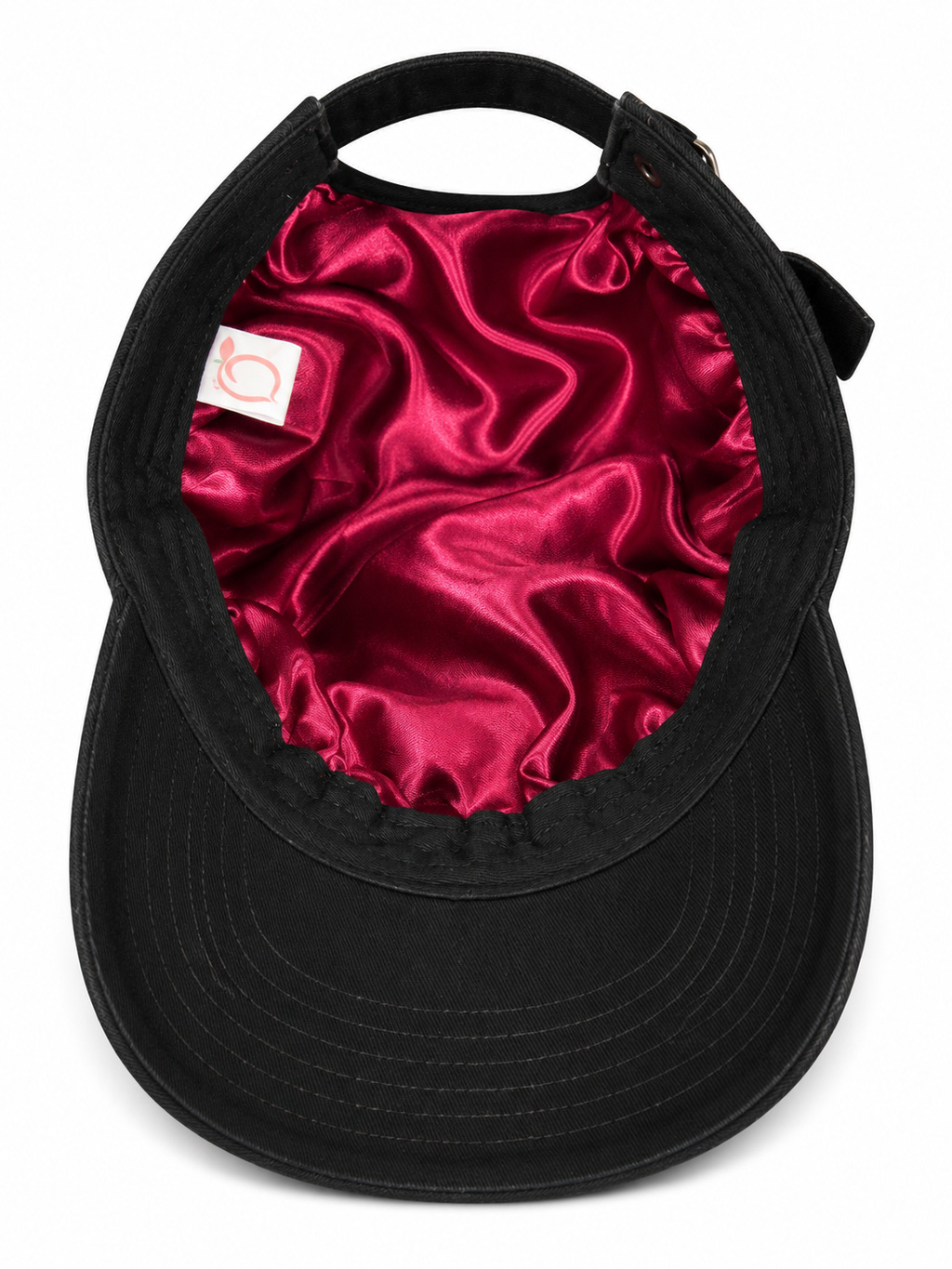 The proud peach silky lined peachy cap in black