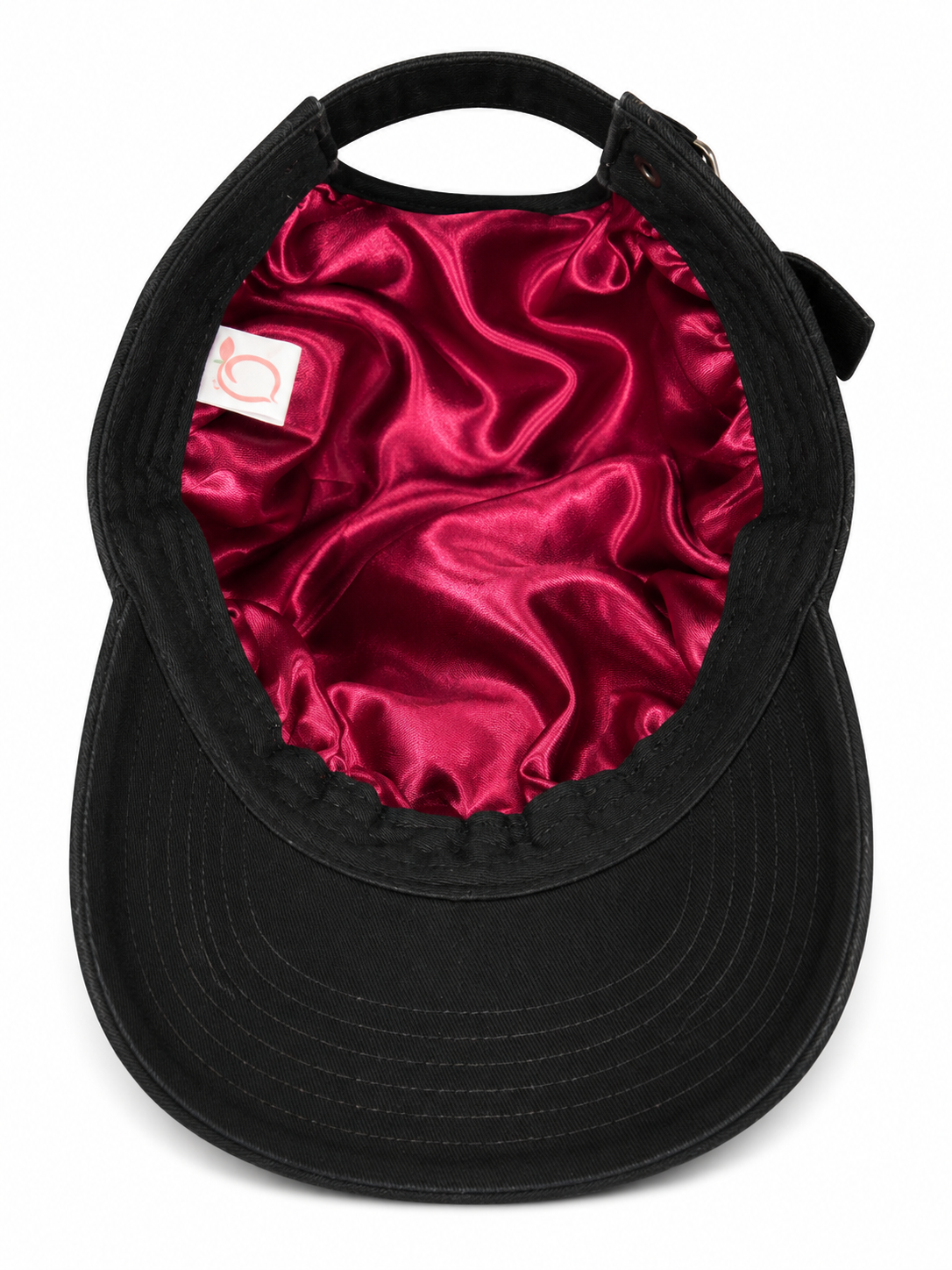The proud peach silky lined peachy cap in black