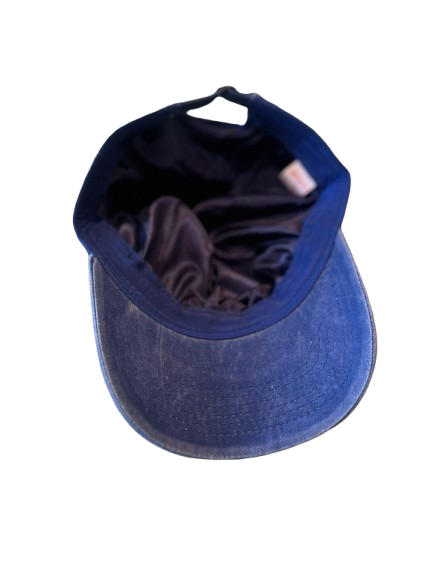 Silky lined baseball cap in midnight blue