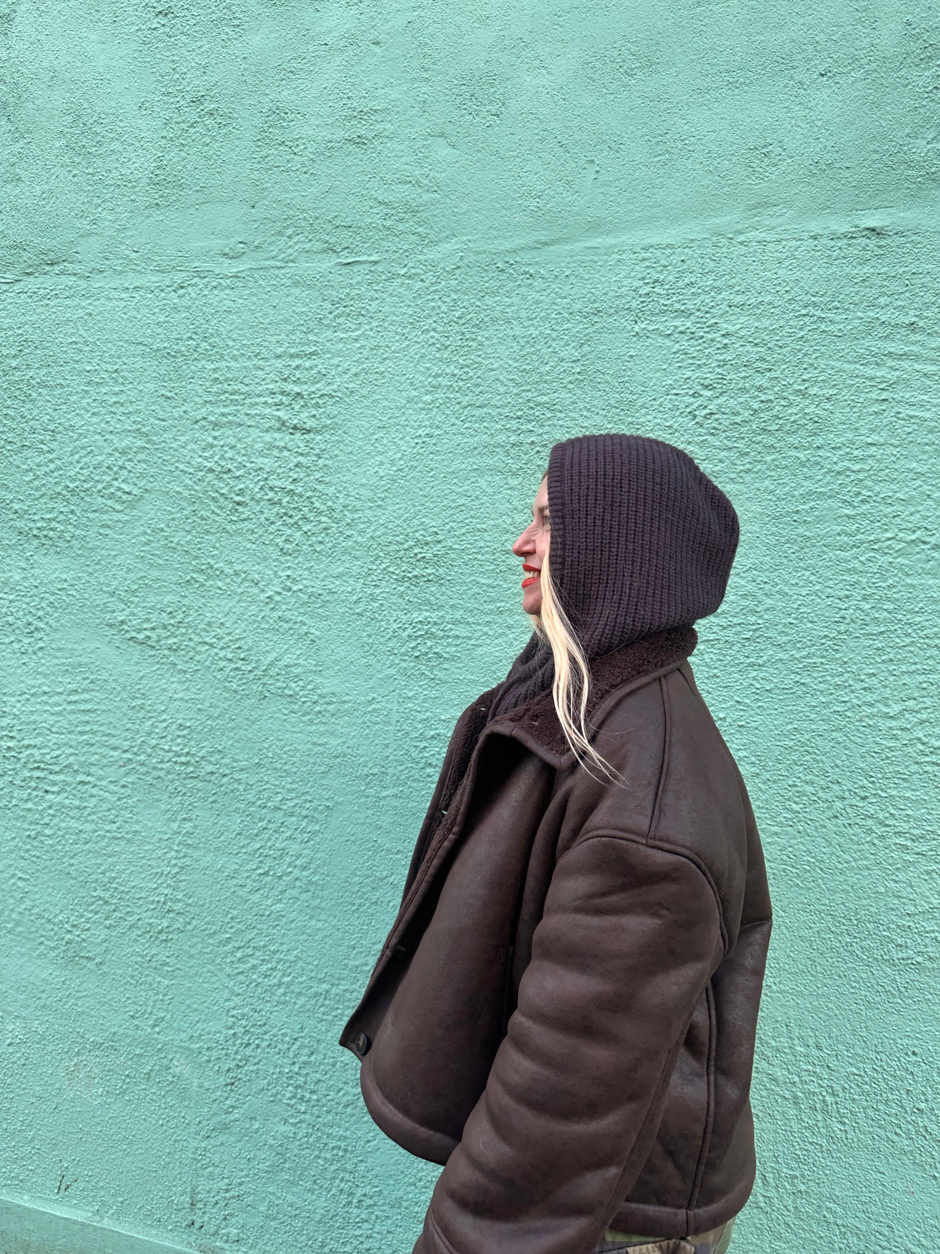 The its proud peach silky lined snood in brown