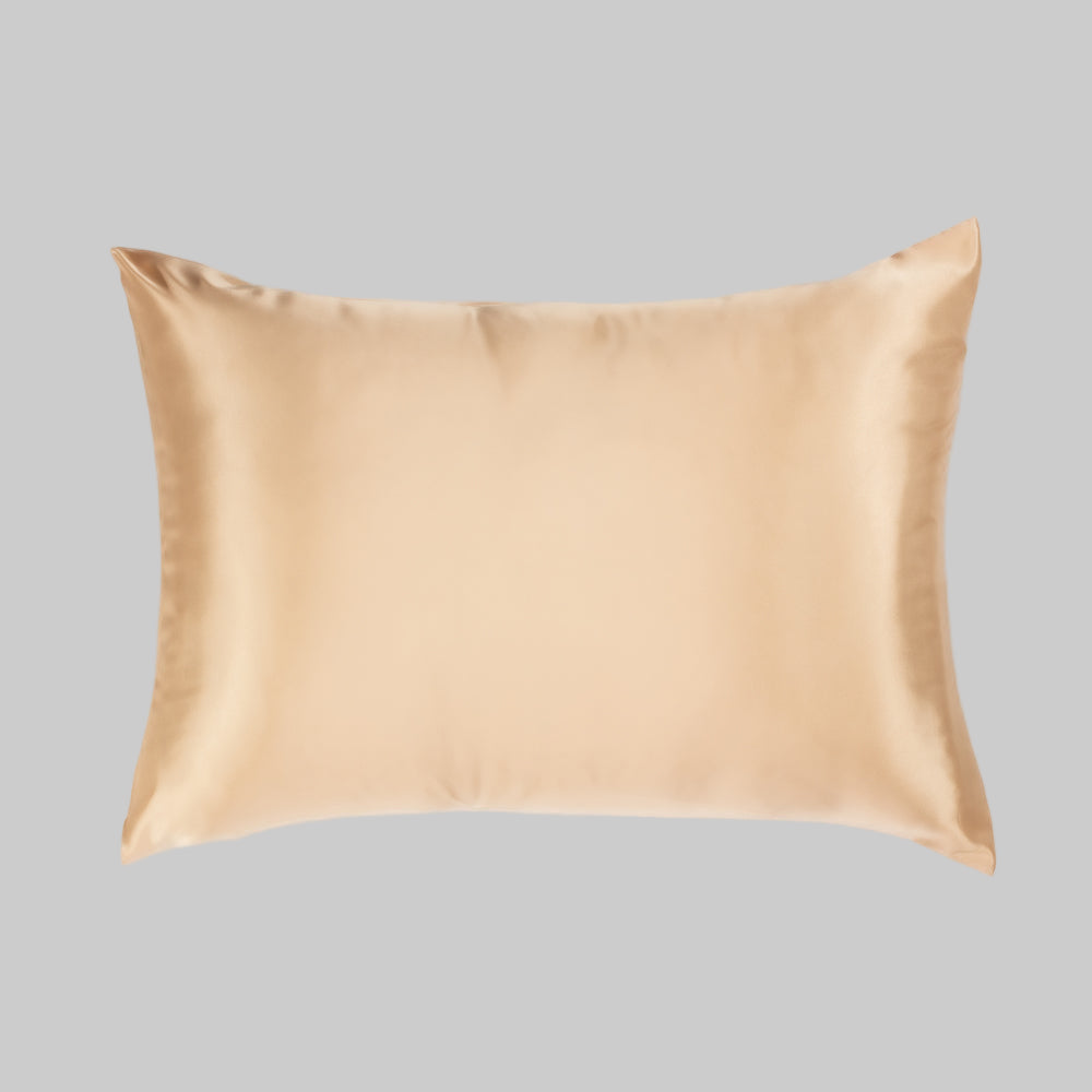 silky pillowcase in rose gold