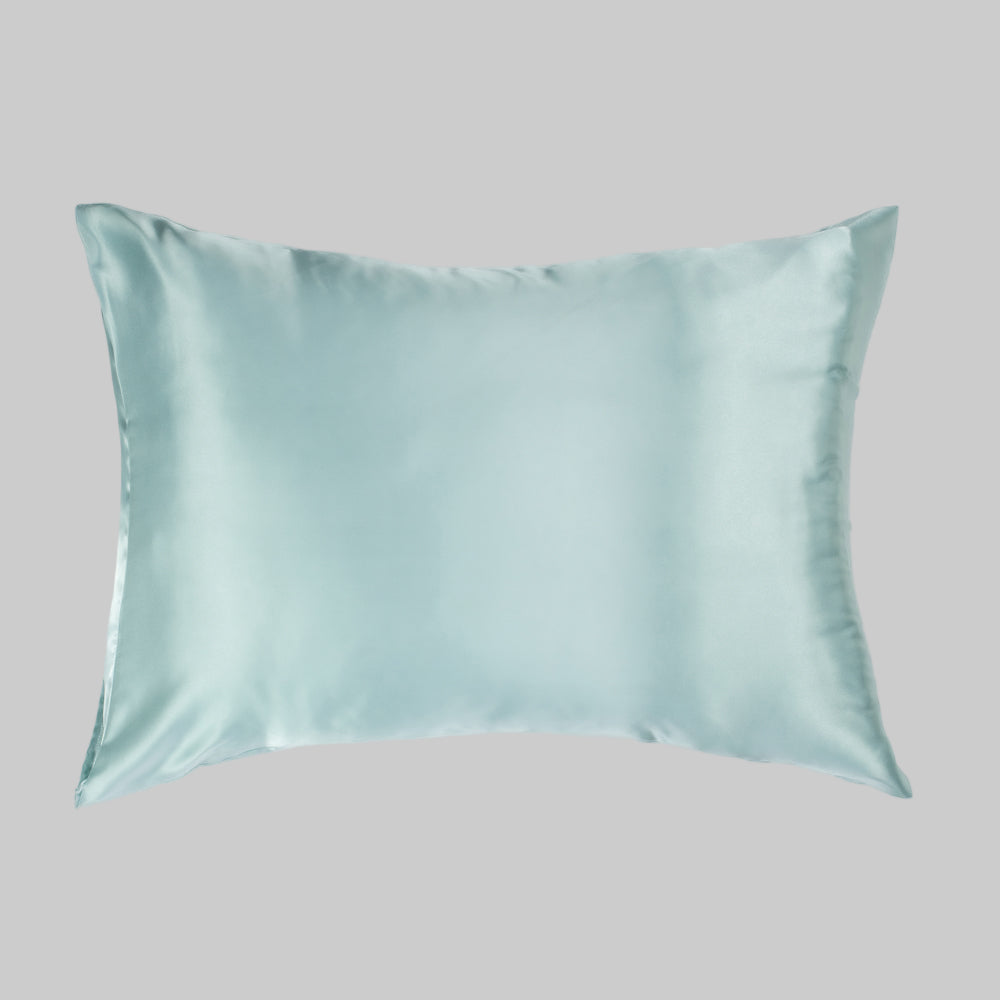 silky pillowcase in duck egg