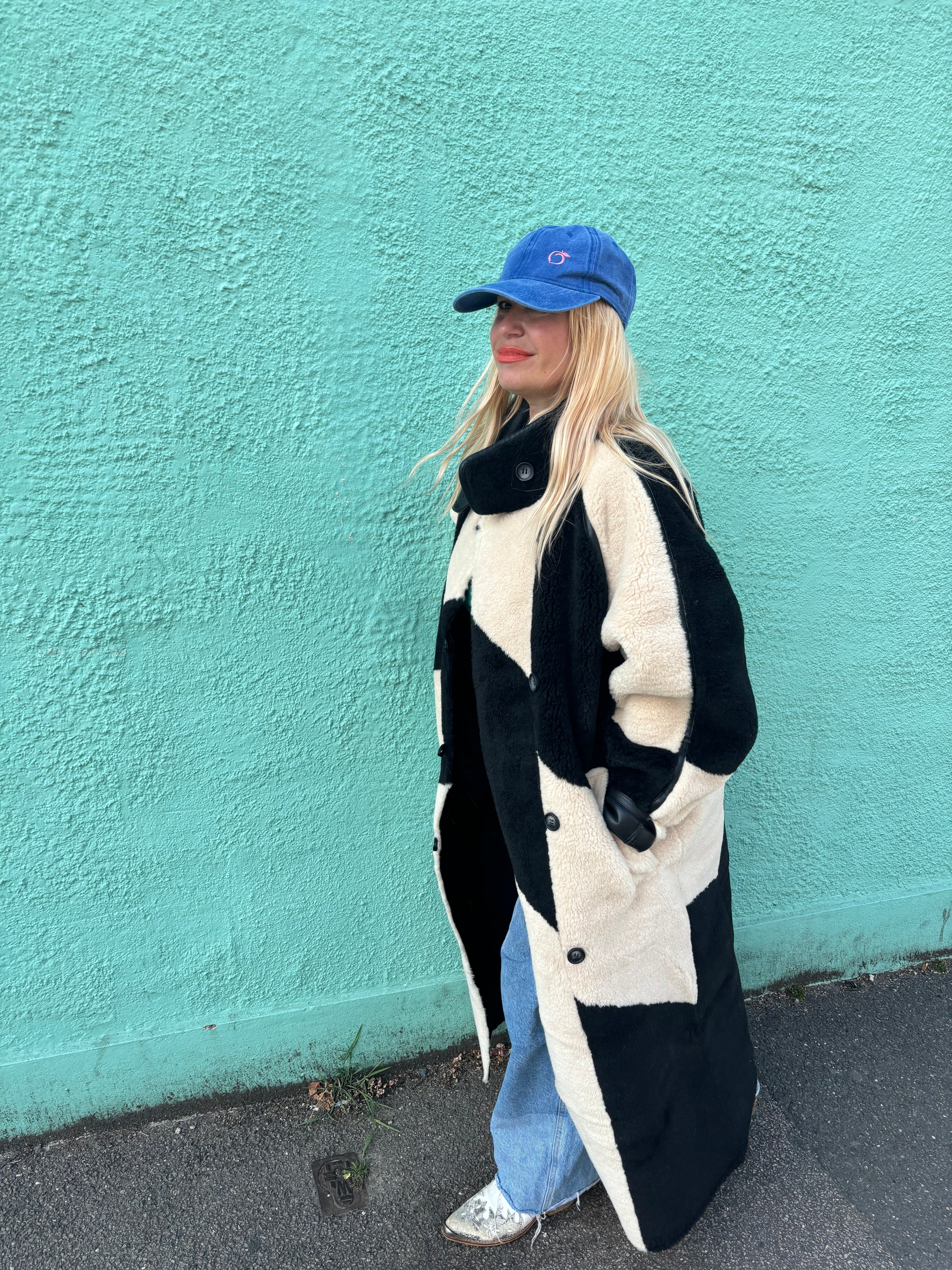 Silky lined baseball cap in midnight blue