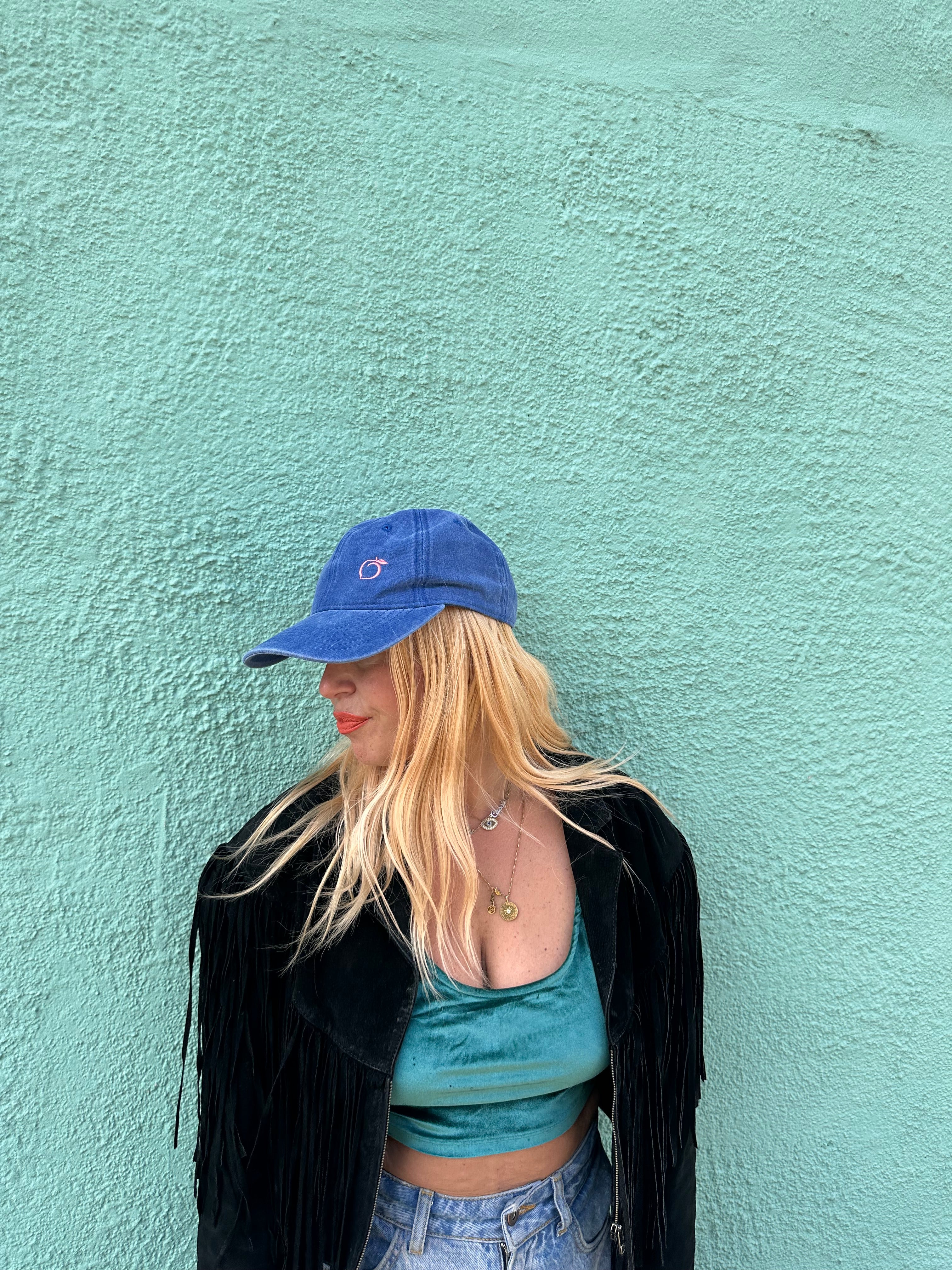 The proud peach relaxed effortlessly cool cap in ocean blue