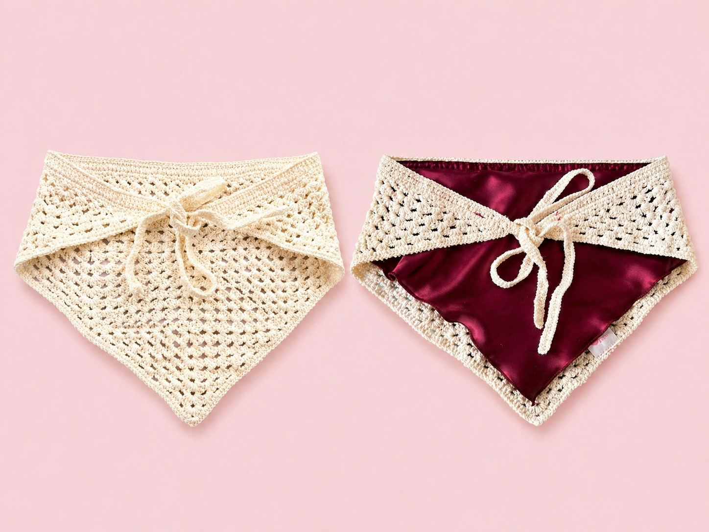 Proud peach hair bandana silky lined in yellow