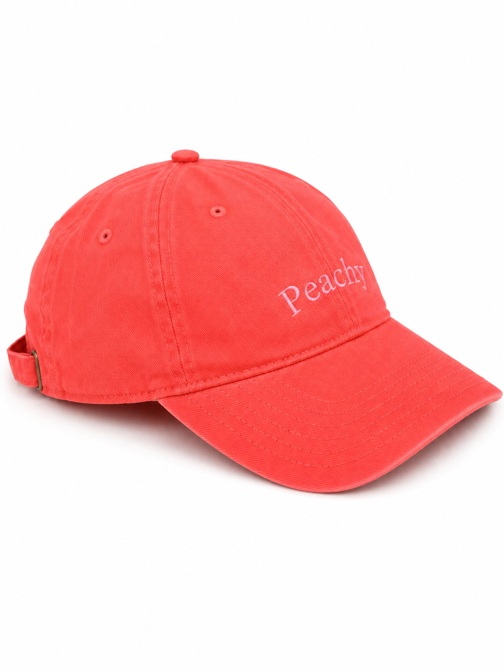 The proud peach silky lined PEACHY cap in coral
