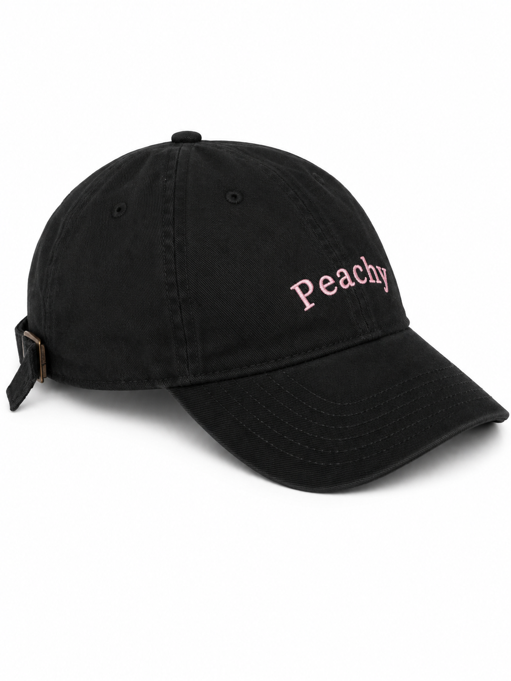 The proud peach silky lined peachy cap in black