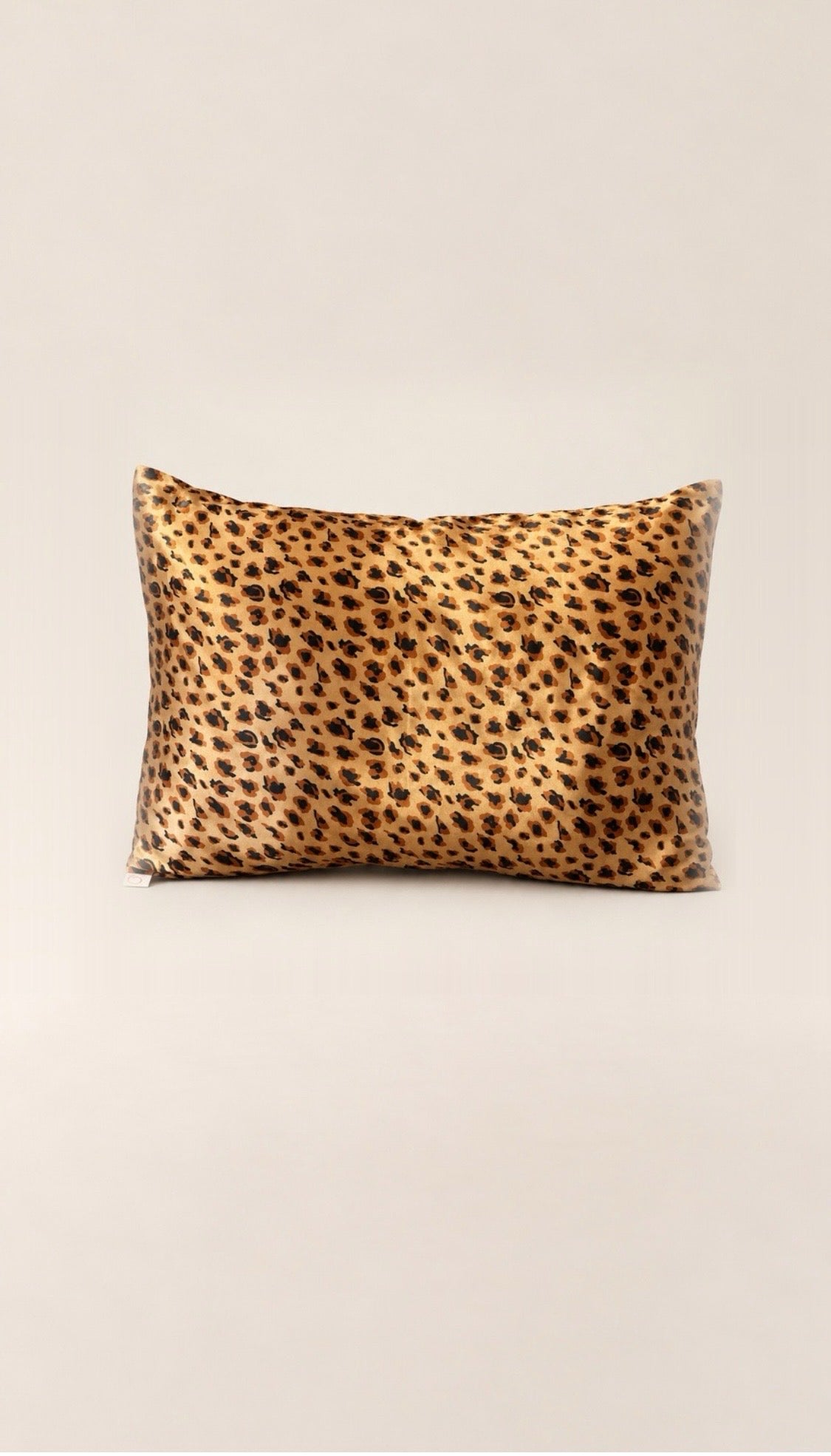 proud peach silky pillowcase in golden leopard