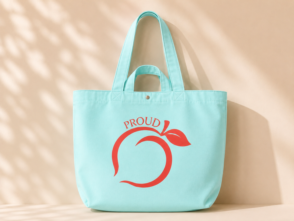 The peachy tote pastel green