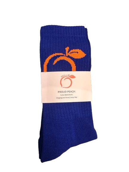 PROUD PEACH COTTON BLEND SOCKS IN NAVY
