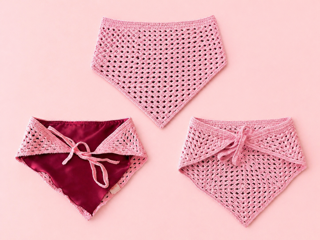 Proud peach hair bandana silky lined in baby pink