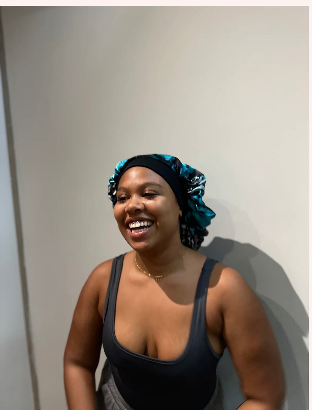 The proud mimi bonnet in blue animal print