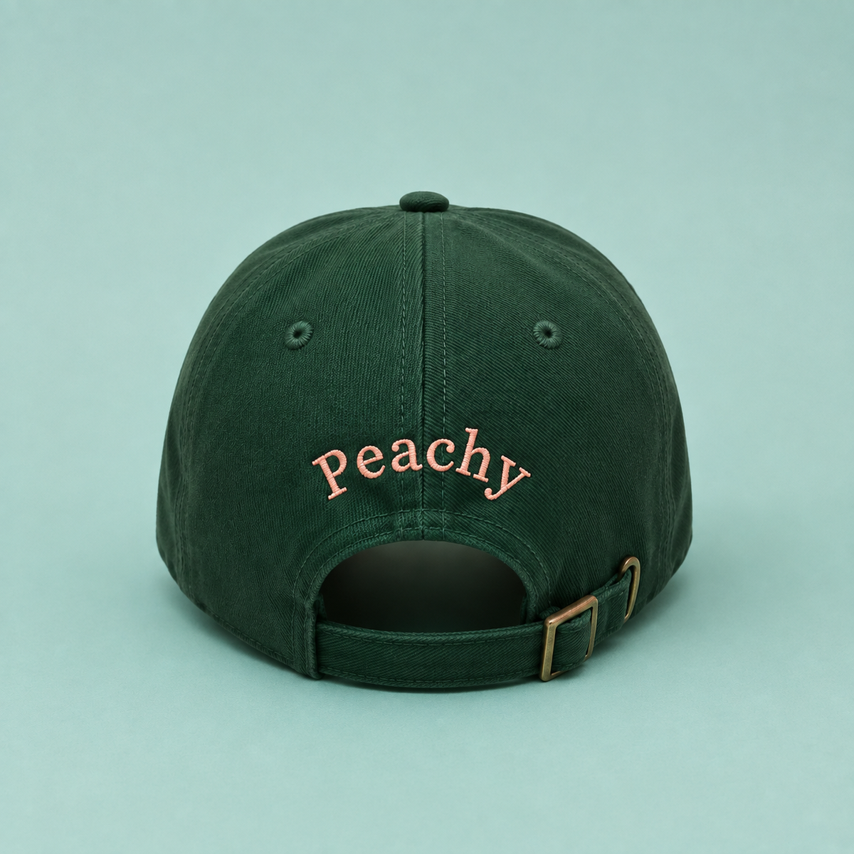 Proud peach silky lined classic cap in forest green
