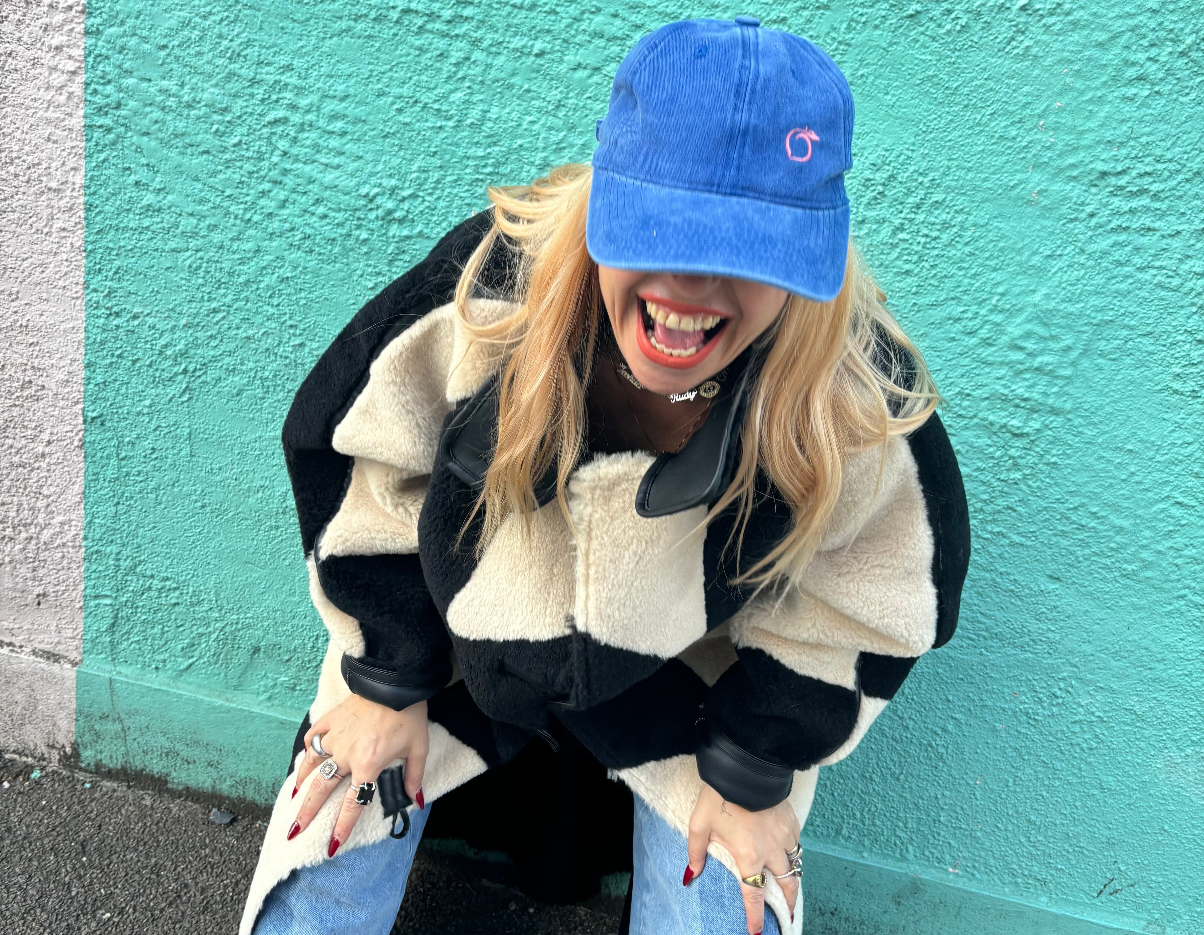 Silky lined baseball cap in midnight blue