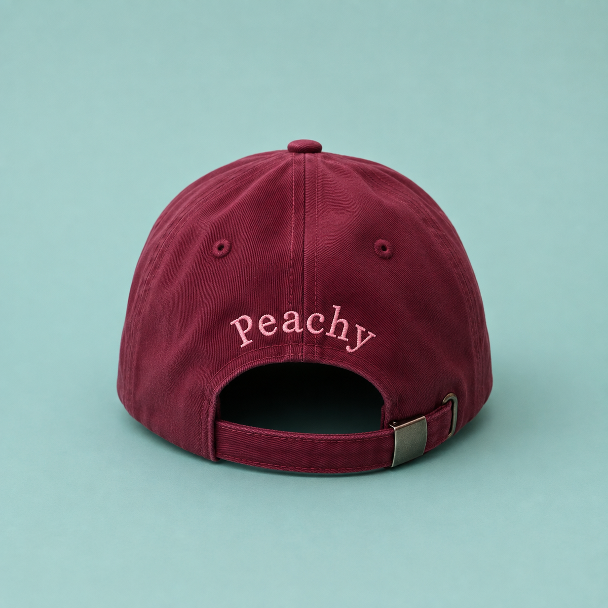 Proud peach classic cap in burgandy