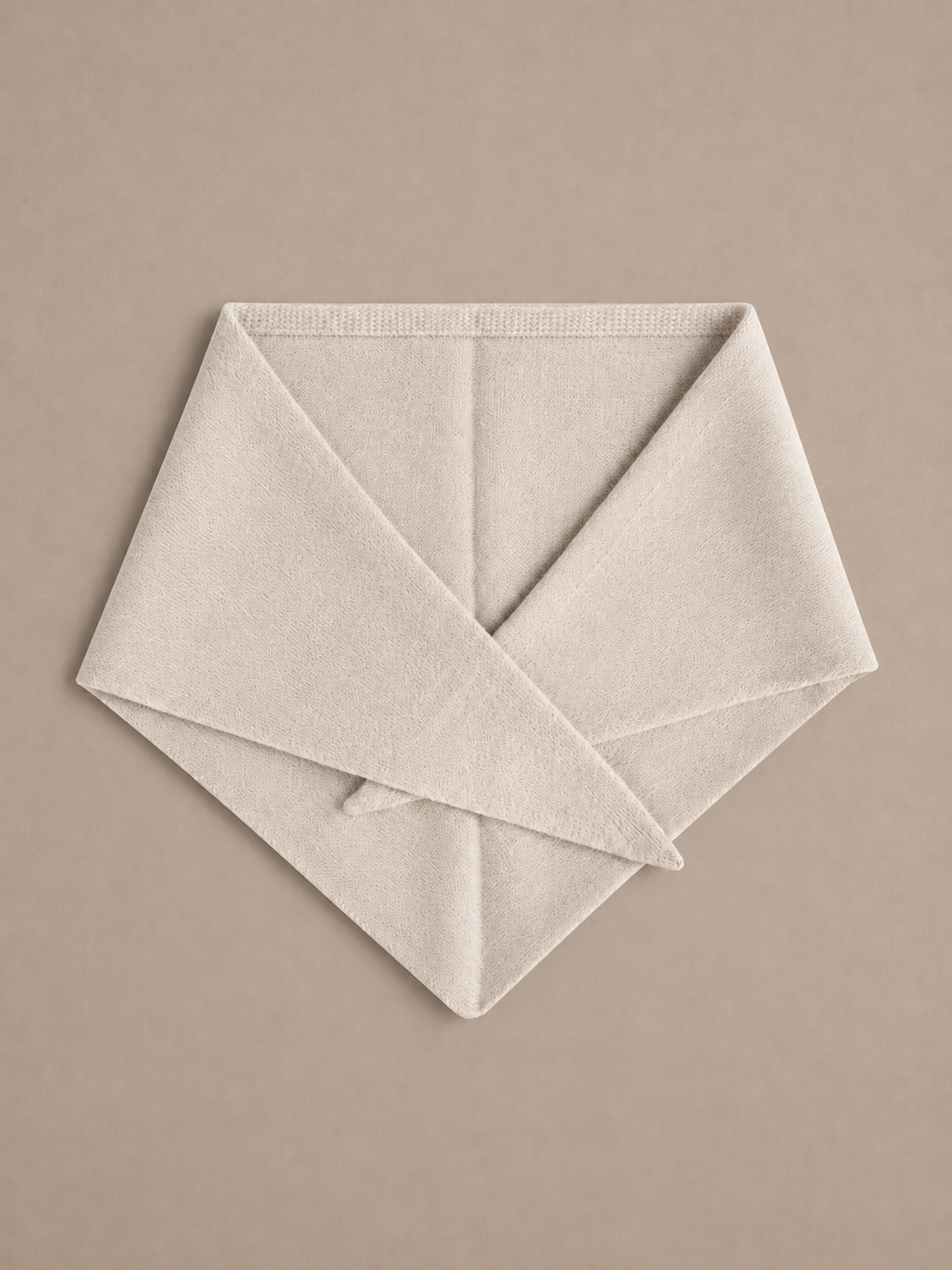 Proud Peach Cashmere Triangle Scarf in Light Oat Cream