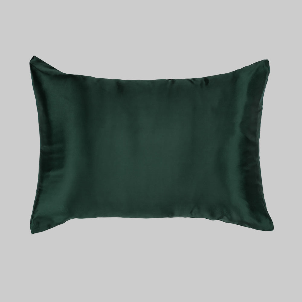 silky pillowcase in bottle green