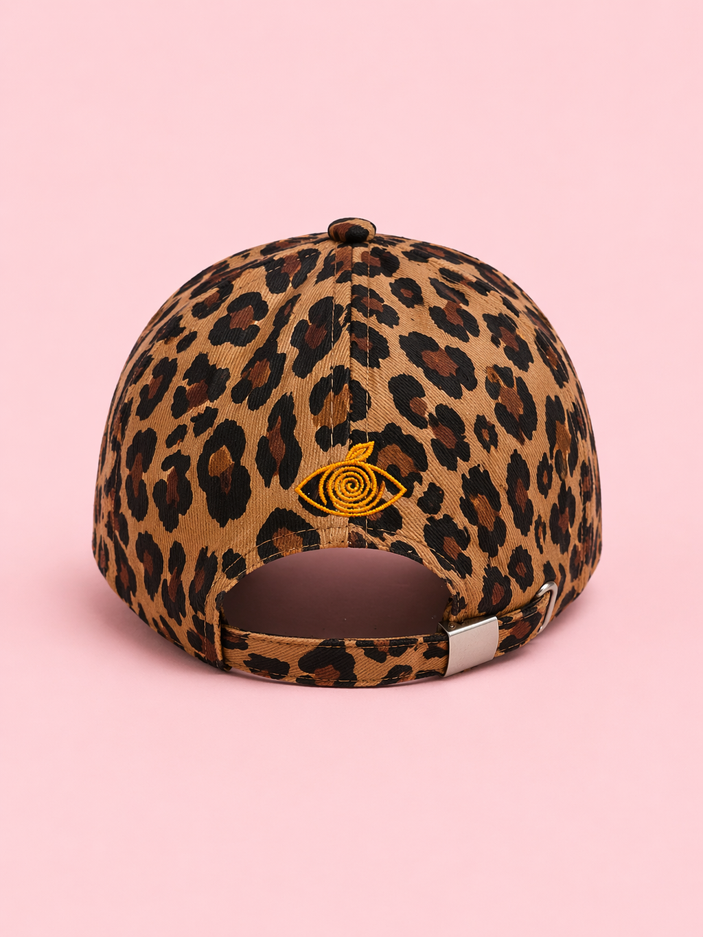 Proud peach silky lined cap in brown leopard