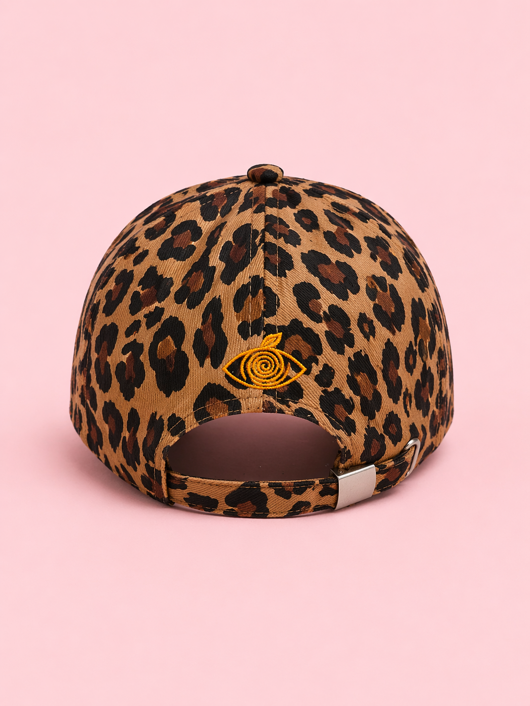 Proud peach silky lined cap in brown leopard