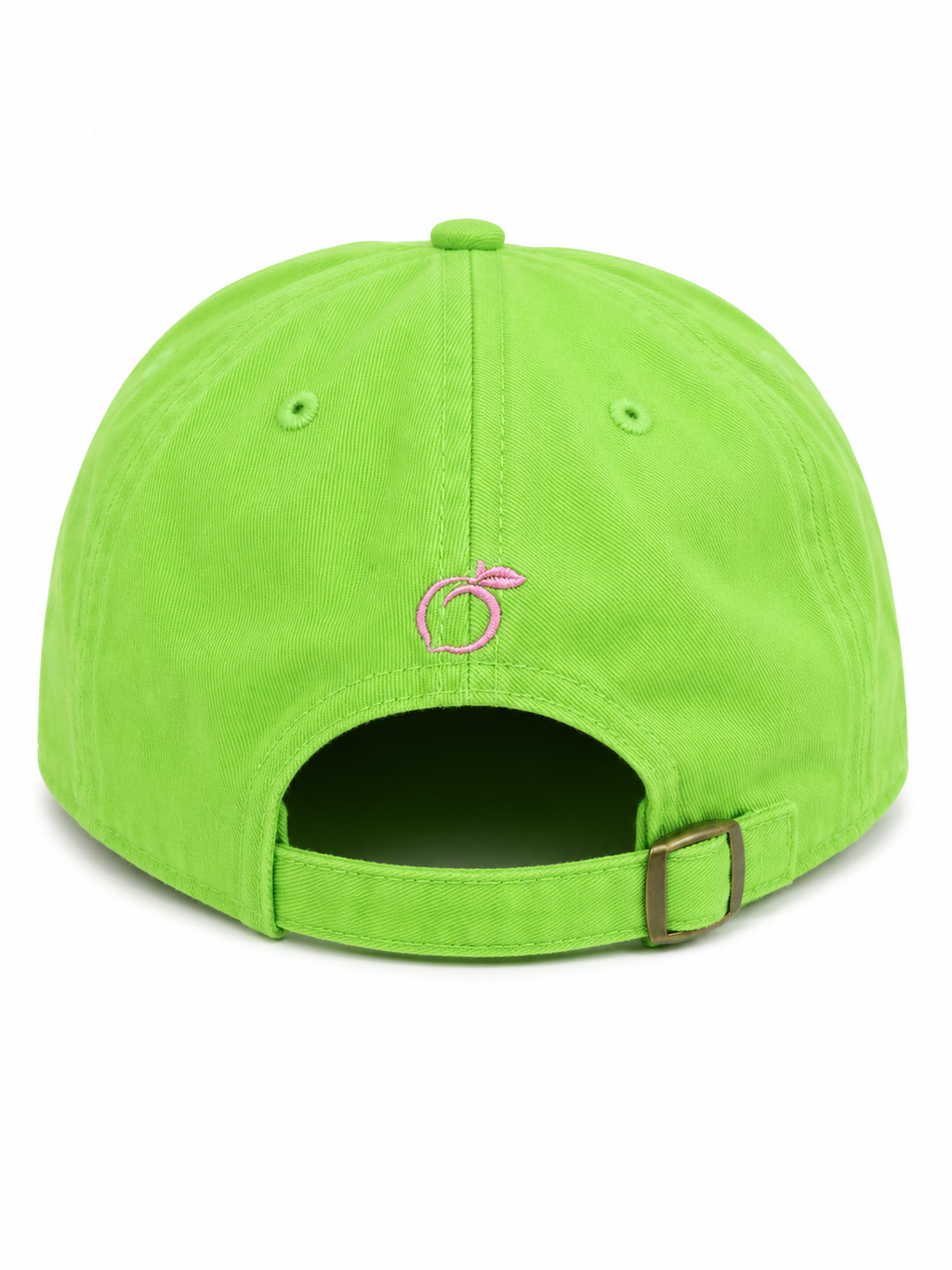The proud peach silky lined PEACHY cap in acid green