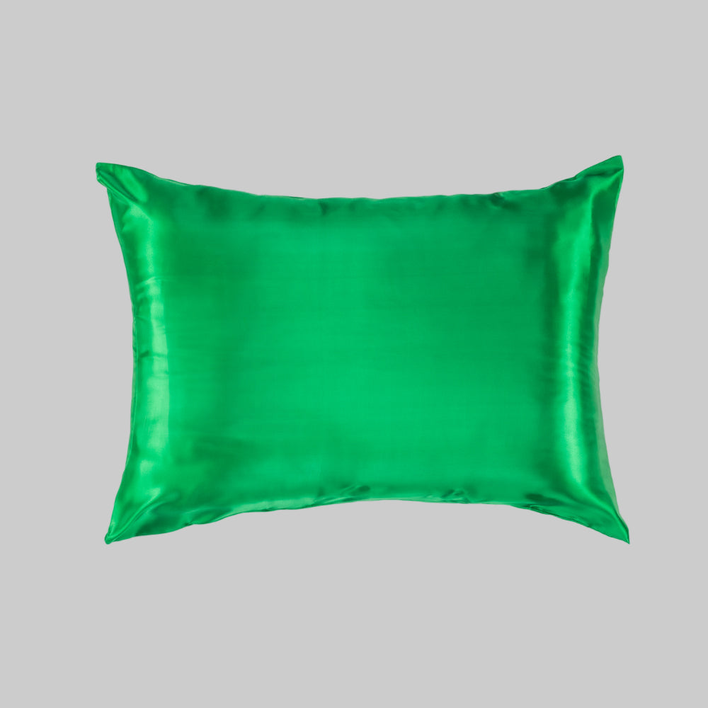 silky pillowcase in emerald
