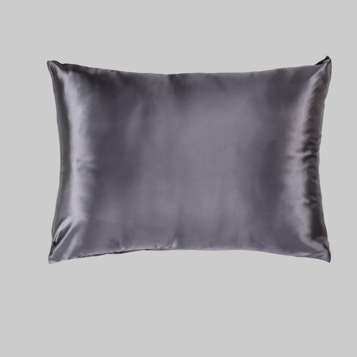 silky pillowcase in gun metal grey