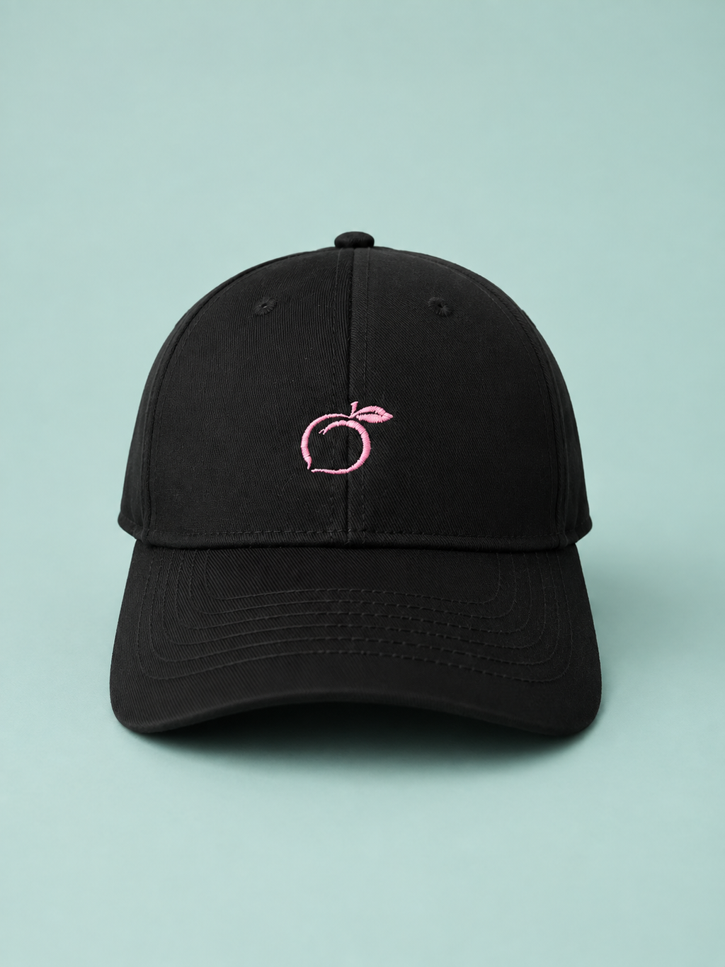 Proud peach silky lined classic cap in black