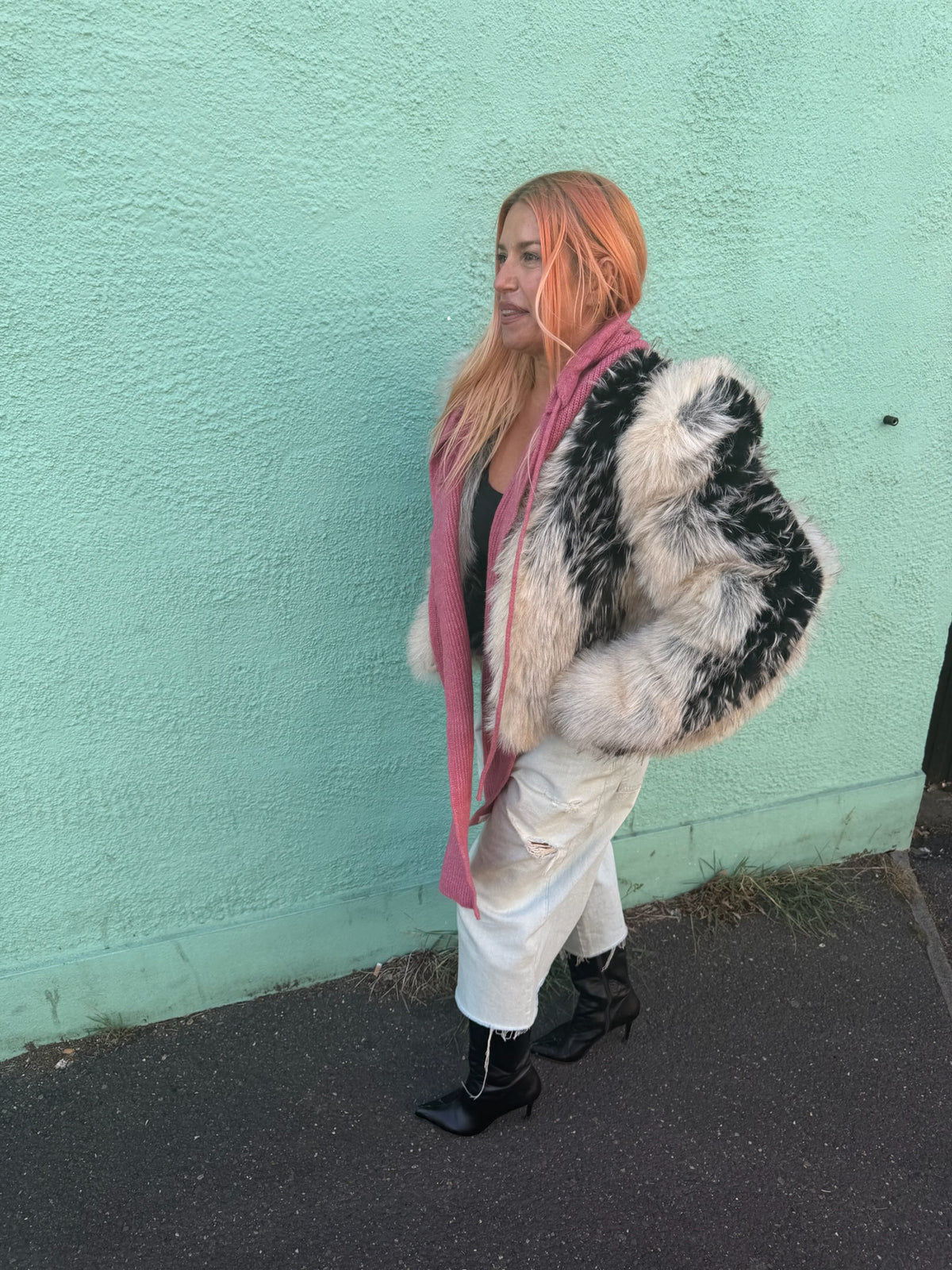 The Silky Lined Hood Scarf in rose pink