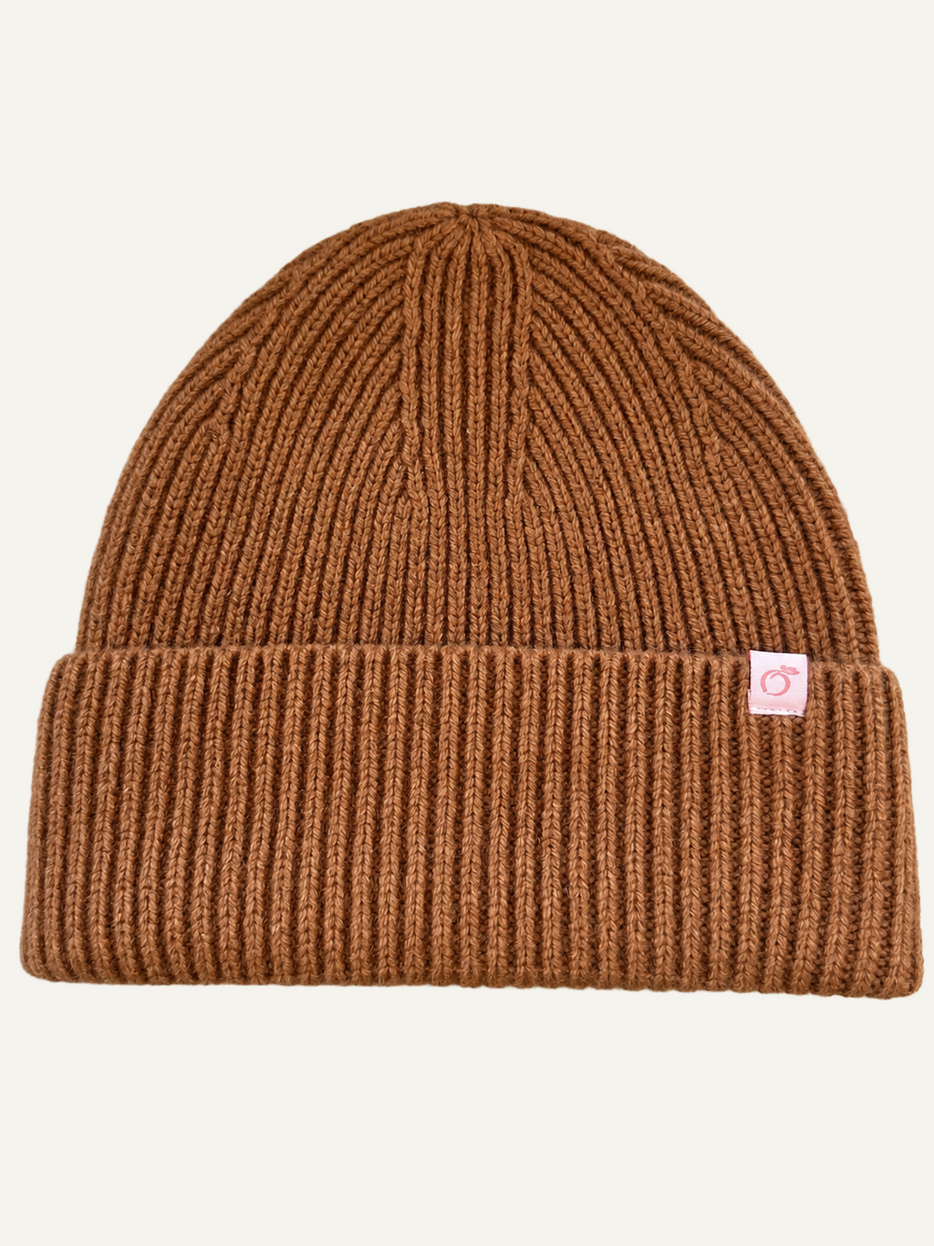 Propud peach 100% merino wool beanie in walnut