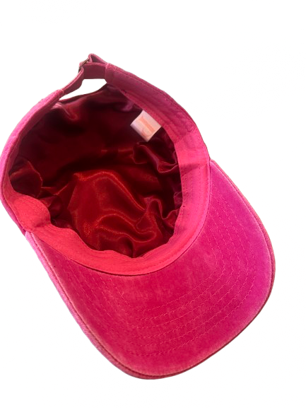 Silky lined baseball cap in hot pink