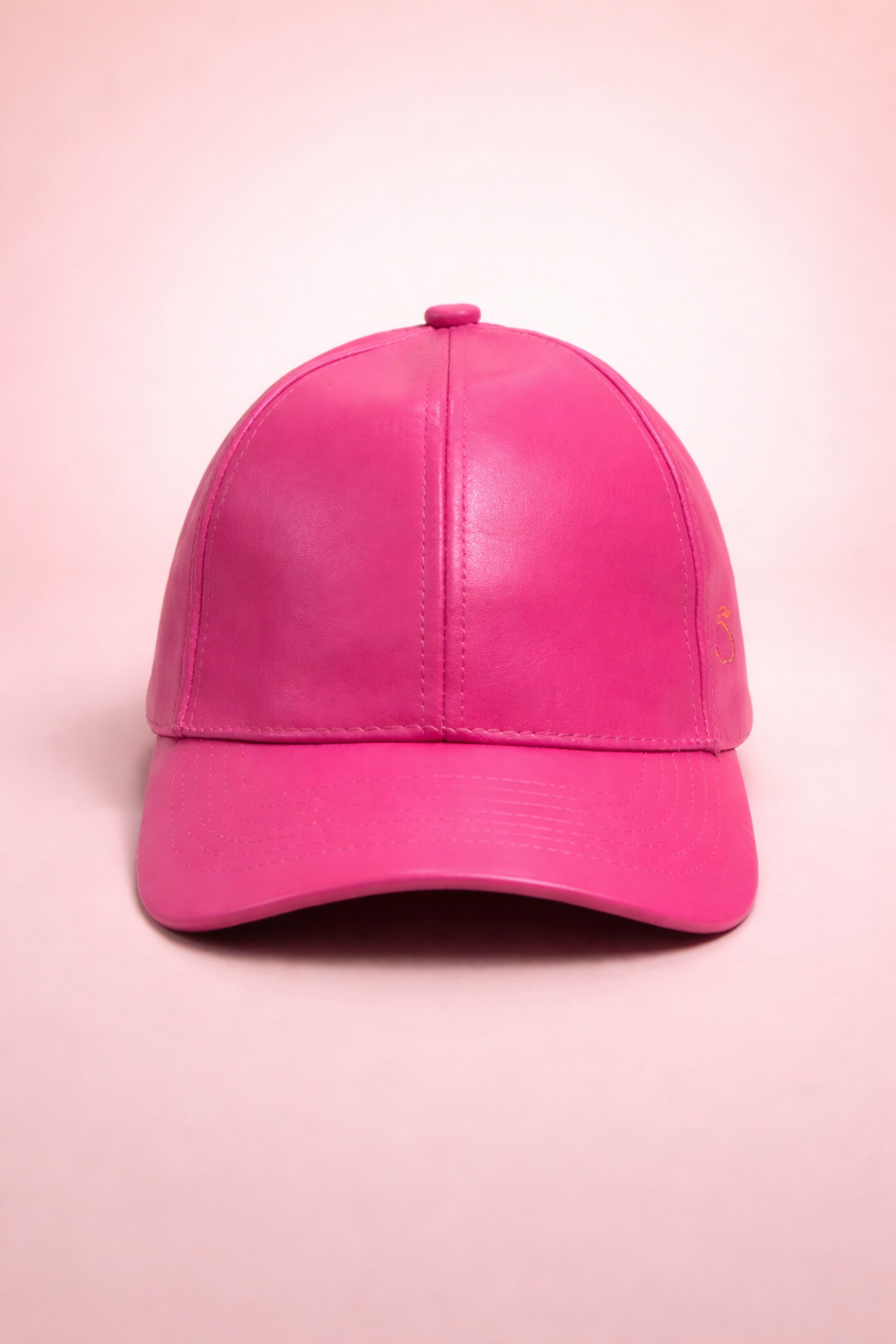 Peachy Silky-Lined Vegan Leather Cap