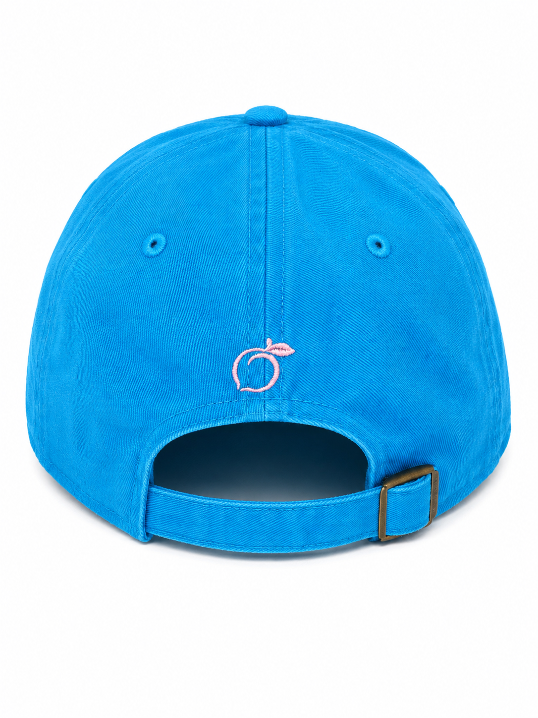 The proud peach silky lined PEACHY cap in electric blue