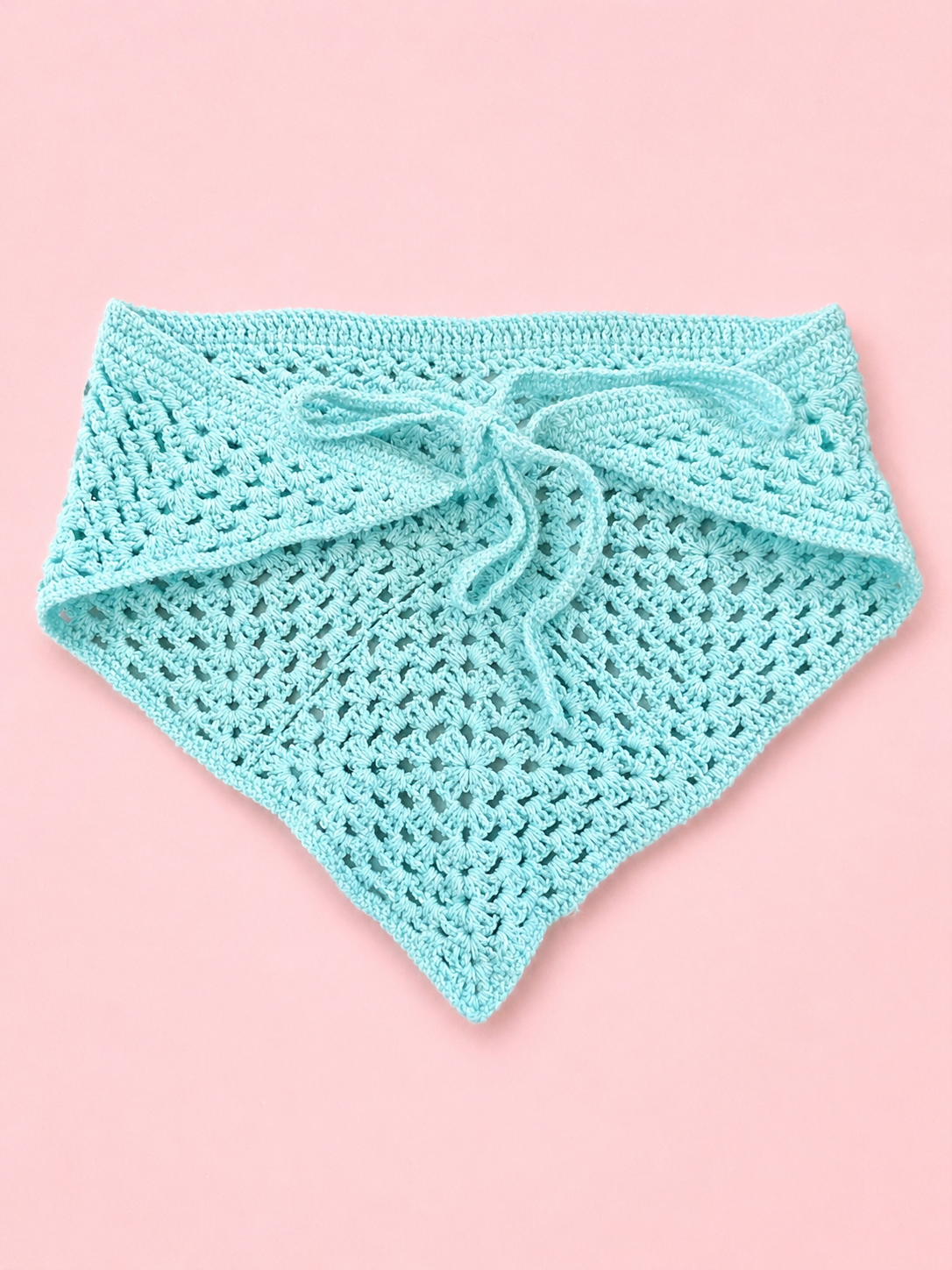 Proud peach hair bandana silky lined in mint