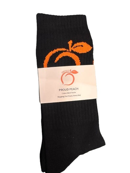 Proud Peach cotton blend socks in black