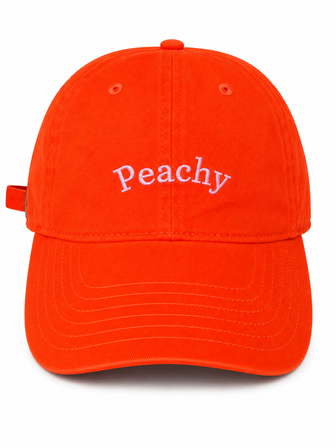 The proud peach silky lined PEACHY cap in neon orange