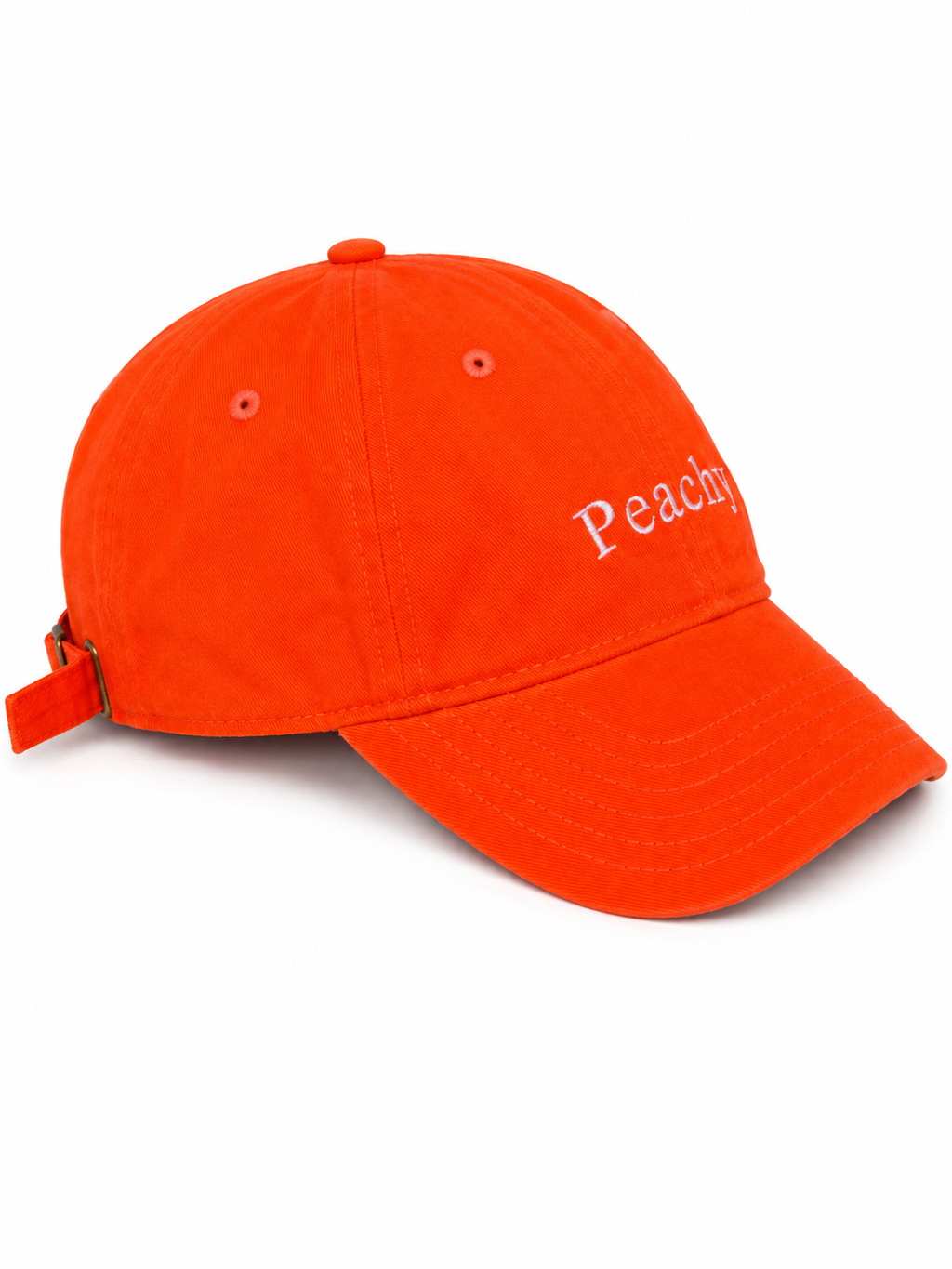 The proud peach silky lined PEACHY cap in neon orange
